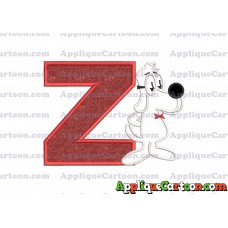 Mr Peabody and Sherman Applique Embroidery Design With Alphabet Z