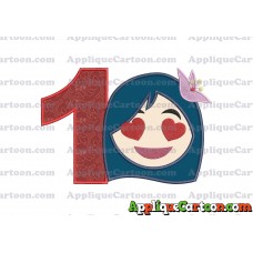 Mulan Emoji Applique Embroidery Design Birthday Number 1