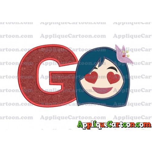 Mulan Emoji Applique Embroidery Design With Alphabet G