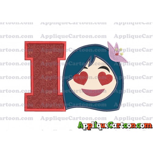 Mulan Emoji Applique Embroidery Design With Alphabet I