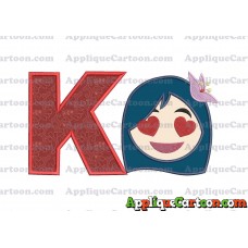 Mulan Emoji Applique Embroidery Design With Alphabet K