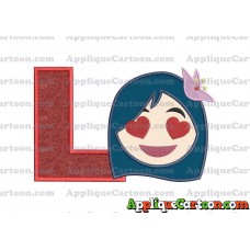 Mulan Emoji Applique Embroidery Design With Alphabet L