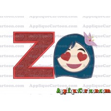 Mulan Emoji Applique Embroidery Design With Alphabet Z