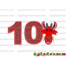 Mushu Emoji Applique Embroidery Design Birthday Number 10