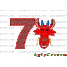 Mushu Emoji Applique Embroidery Design Birthday Number 7