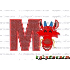 Mushu Emoji Applique Embroidery Design With Alphabet M