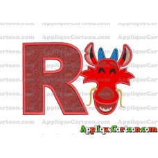 Mushu Emoji Applique Embroidery Design With Alphabet R