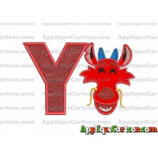 Mushu Emoji Applique Embroidery Design With Alphabet Y