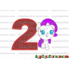 My Little Pony Applique Embroidery Design Birthday Number 2
