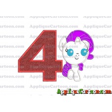 My Little Pony Applique Embroidery Design Birthday Number 4