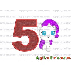 My Little Pony Applique Embroidery Design Birthday Number 5