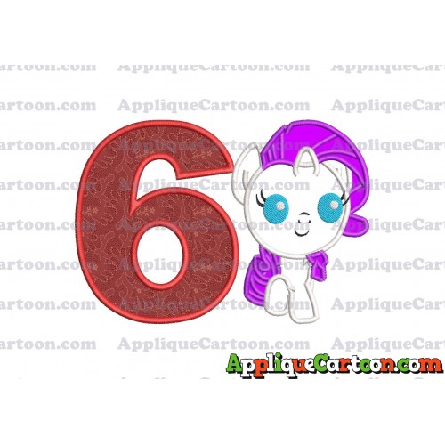 My Little Pony Applique Embroidery Design Birthday Number 6
