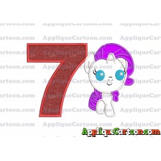 My Little Pony Applique Embroidery Design Birthday Number 7