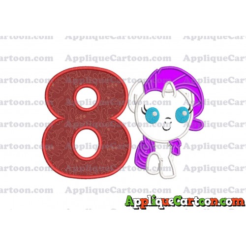 My Little Pony Applique Embroidery Design Birthday Number 8