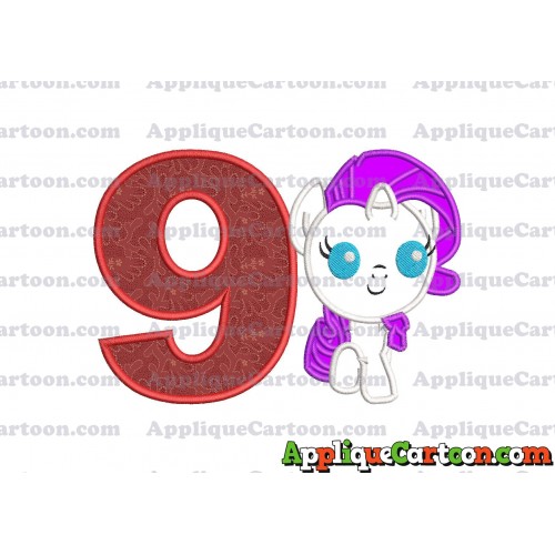 My Little Pony Applique Embroidery Design Birthday Number 9