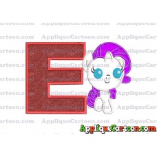 My Little Pony Applique Embroidery Design With Alphabet E