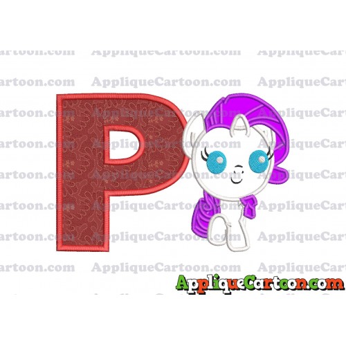 My Little Pony Applique Embroidery Design With Alphabet P