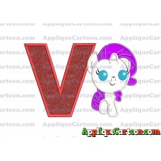 My Little Pony Applique Embroidery Design With Alphabet V