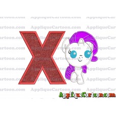 My Little Pony Applique Embroidery Design With Alphabet X
