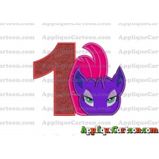 My Little Pony Head Applique Embroidery Design Birthday Number 1