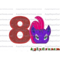 My Little Pony Head Applique Embroidery Design Birthday Number 8