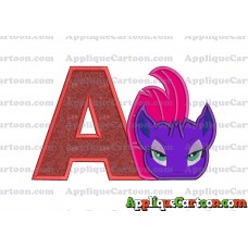 My Little Pony Head Applique Embroidery Design With Alphabet A