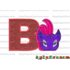 My Little Pony Head Applique Embroidery Design With Alphabet B