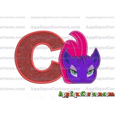 My Little Pony Head Applique Embroidery Design With Alphabet C
