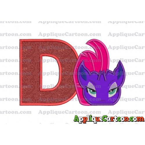 My Little Pony Head Applique Embroidery Design With Alphabet D