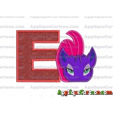 My Little Pony Head Applique Embroidery Design With Alphabet E