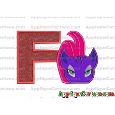 My Little Pony Head Applique Embroidery Design With Alphabet F
