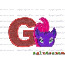 My Little Pony Head Applique Embroidery Design With Alphabet G
