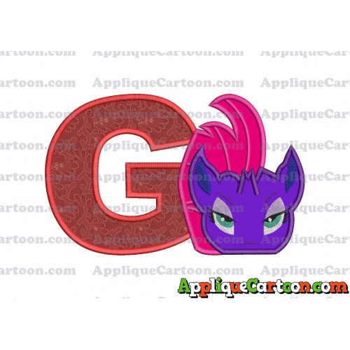 My Little Pony Head Applique Embroidery Design With Alphabet G