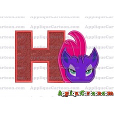 My Little Pony Head Applique Embroidery Design With Alphabet H