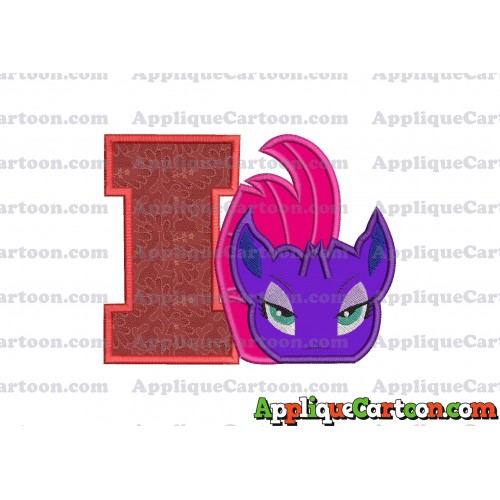 My Little Pony Head Applique Embroidery Design With Alphabet I