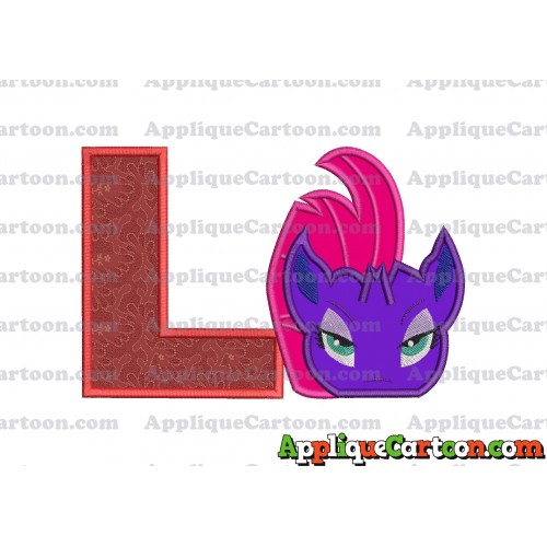 My Little Pony Head Applique Embroidery Design With Alphabet L