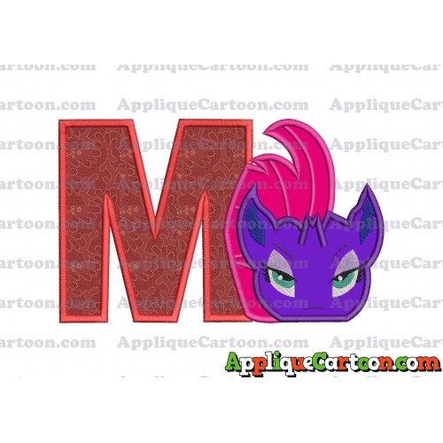 My Little Pony Head Applique Embroidery Design With Alphabet M