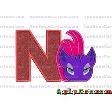 My Little Pony Head Applique Embroidery Design With Alphabet N