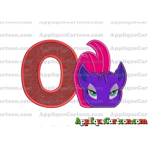 My Little Pony Head Applique Embroidery Design With Alphabet O