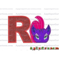 My Little Pony Head Applique Embroidery Design With Alphabet R