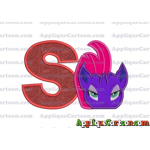 My Little Pony Head Applique Embroidery Design With Alphabet S