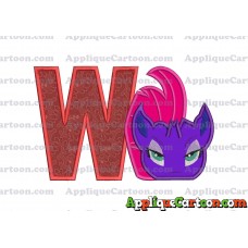 My Little Pony Head Applique Embroidery Design With Alphabet W
