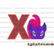 My Little Pony Head Applique Embroidery Design With Alphabet X