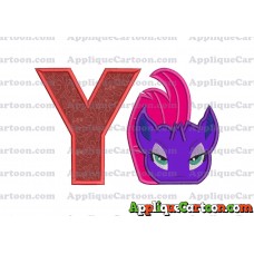 My Little Pony Head Applique Embroidery Design With Alphabet Y