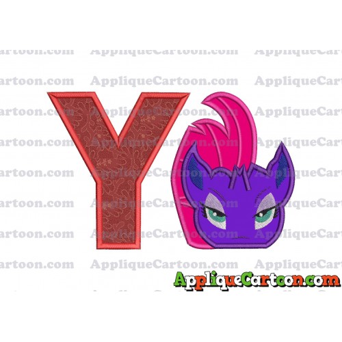 My Little Pony Head Applique Embroidery Design With Alphabet Y