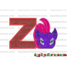 My Little Pony Head Applique Embroidery Design With Alphabet Z