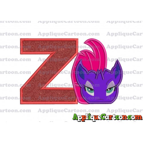 My Little Pony Head Applique Embroidery Design With Alphabet Z