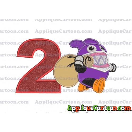 Nabbit Super Mario Applique Embroidery Design Birthday Number 2