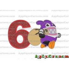 Nabbit Super Mario Applique Embroidery Design Birthday Number 6