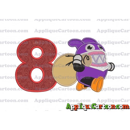 Nabbit Super Mario Applique Embroidery Design Birthday Number 8